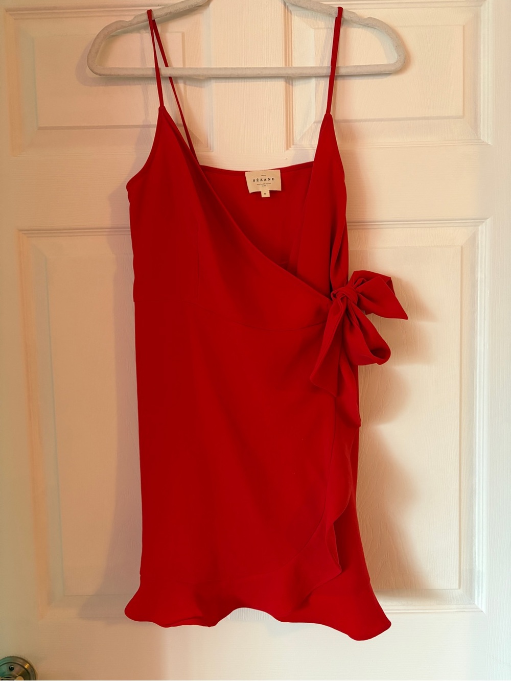 Sézane Red Daniella Wrap Dress